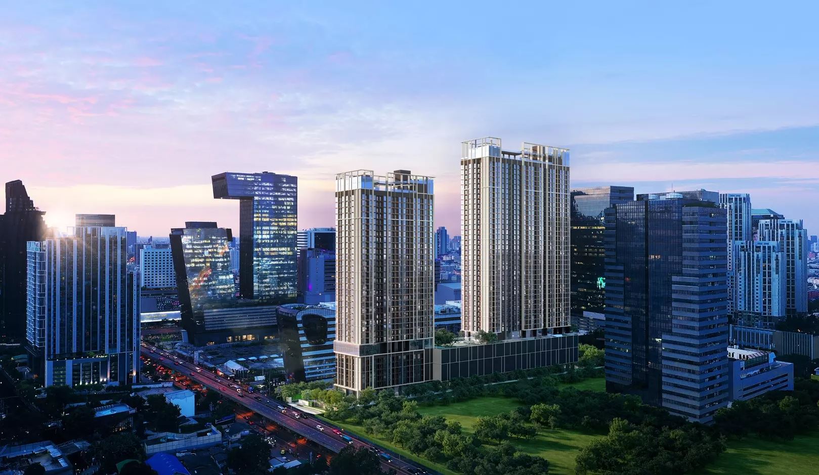 NUE District R9 is located next to MRT Phra Ram 9. It is a freehold condominium developed by Noble Development Public Co., Ltd.