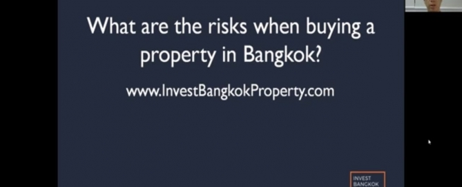 Buying a property in Bangkok does come with certain risks attached to it. In this video, we will discuss the various risks associated with investing in Bangkok properties. Buyers should be aware of the risks before they commit to a property in Bangkok.