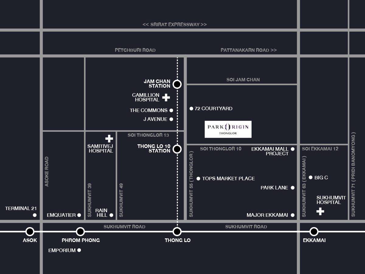 Park Origin Thonglor developed by Origin Property. Along Thonglor Soi 10. Freehold condominium in the upmarket Thonglor district. Close to the high-end establishments and amenities.