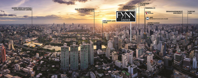 Fynn Asoke by Fynn Development. Located 5 minutes from Asoke BTS. It is close to Terminal 21 and located along the main Sukhumvit shopping belt.