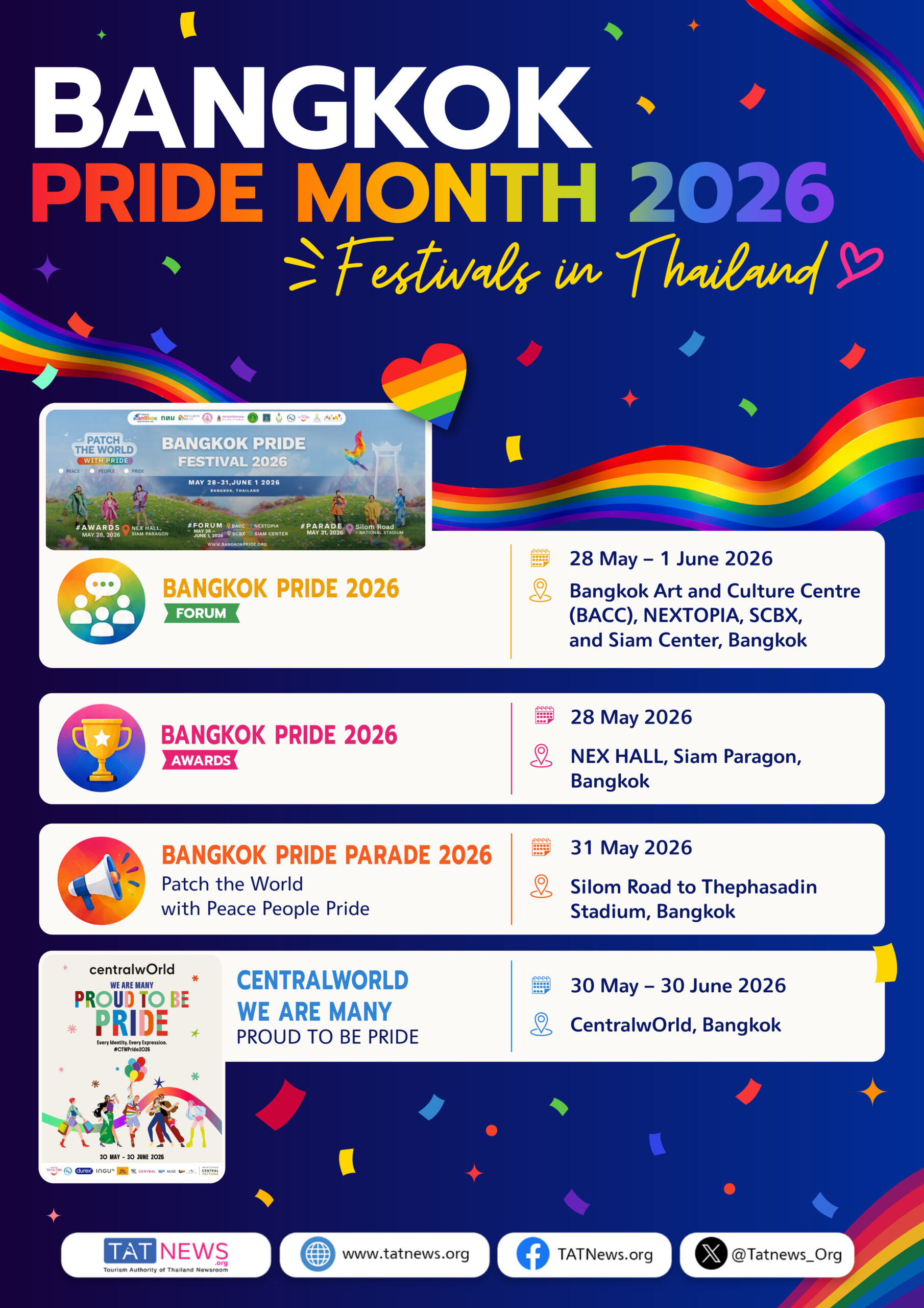 Bangkok Pride Month 2026 official TAT festival image
