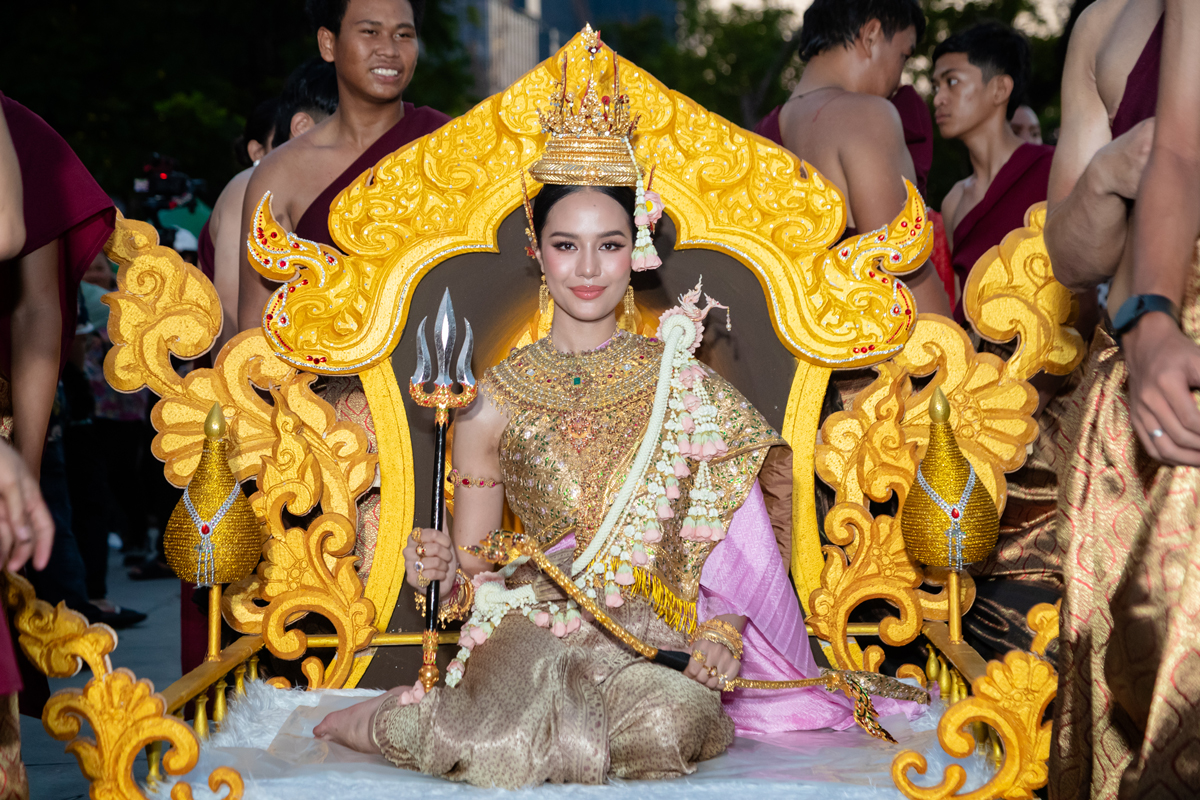 Songkran cultural parade at Benchakitti Park Bangkok