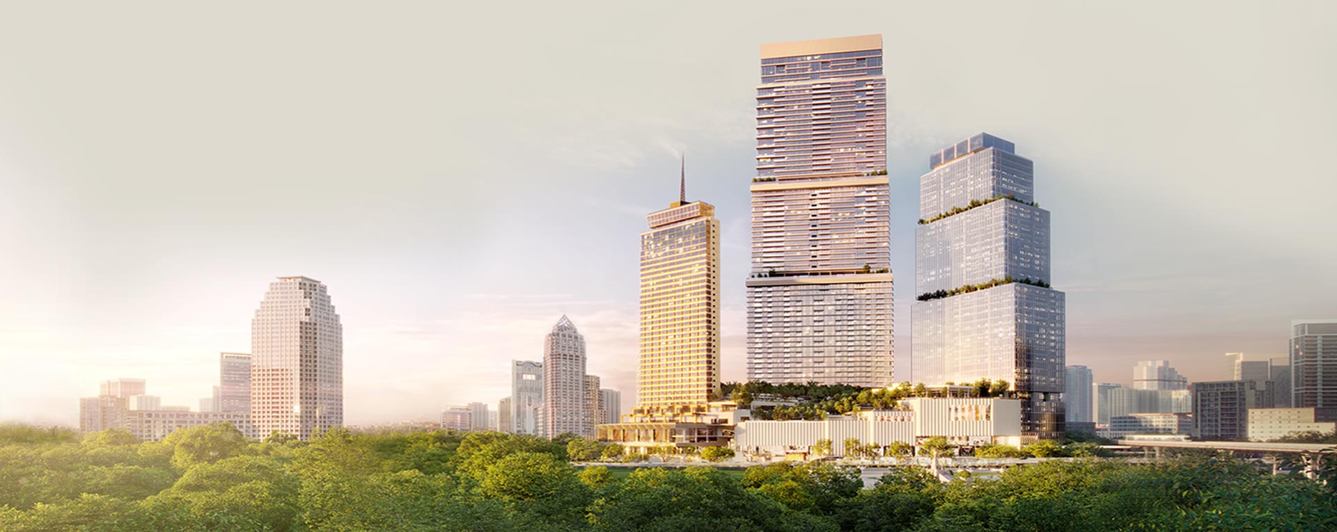 The project’s location opposite Lumpini Park is central to its luxury positioning and long-term lifestyle appeal.