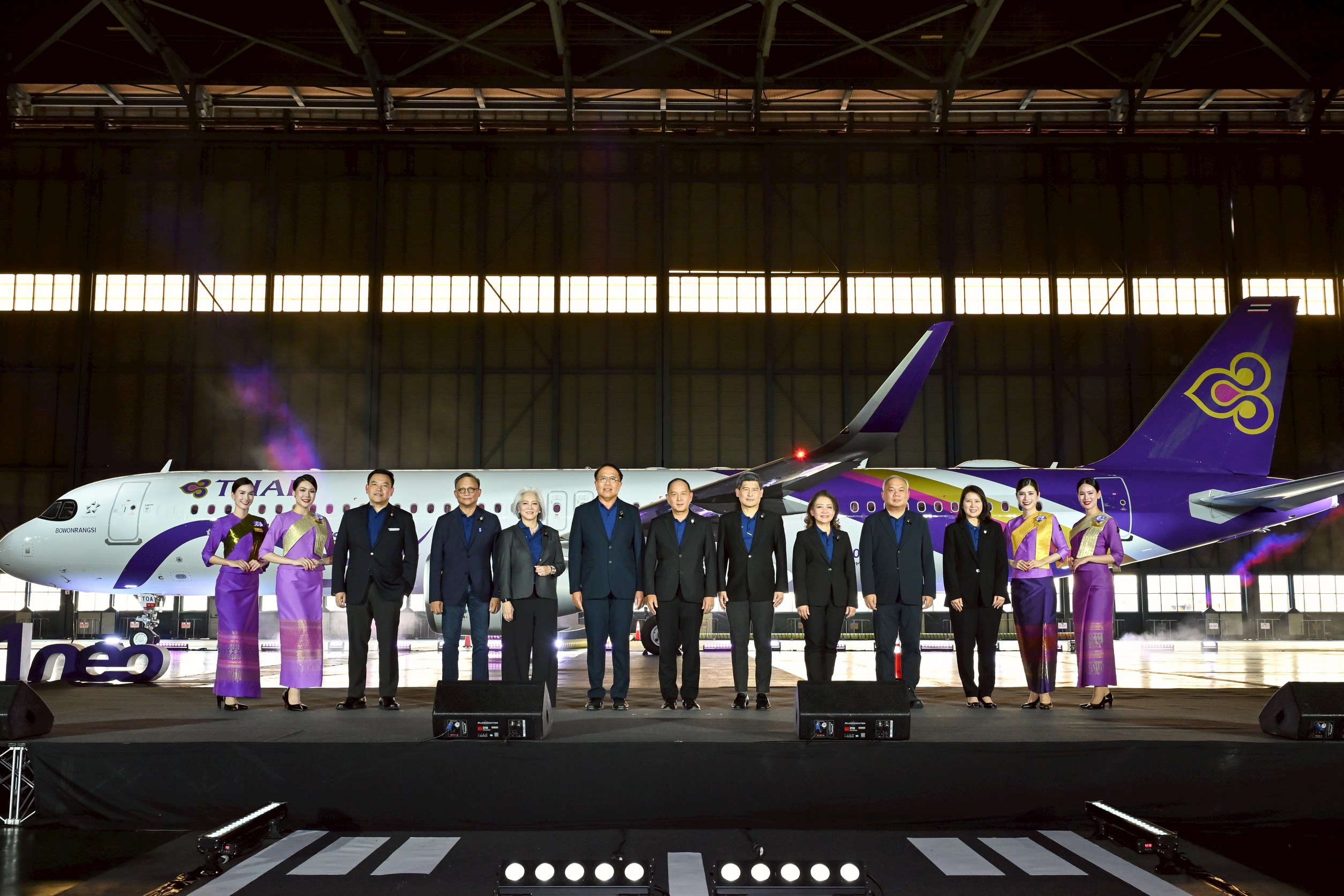 Thai Airways Airbus A321neo launch official image at Suvarnabhumi