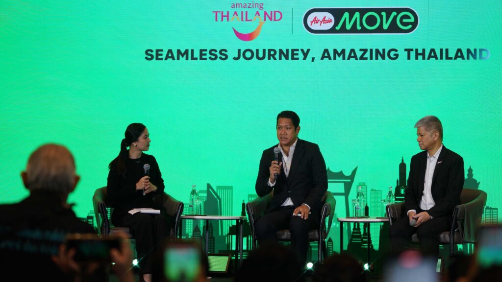 Panel discussion at the TAT and AirAsia MOVE press conference in Bangkok