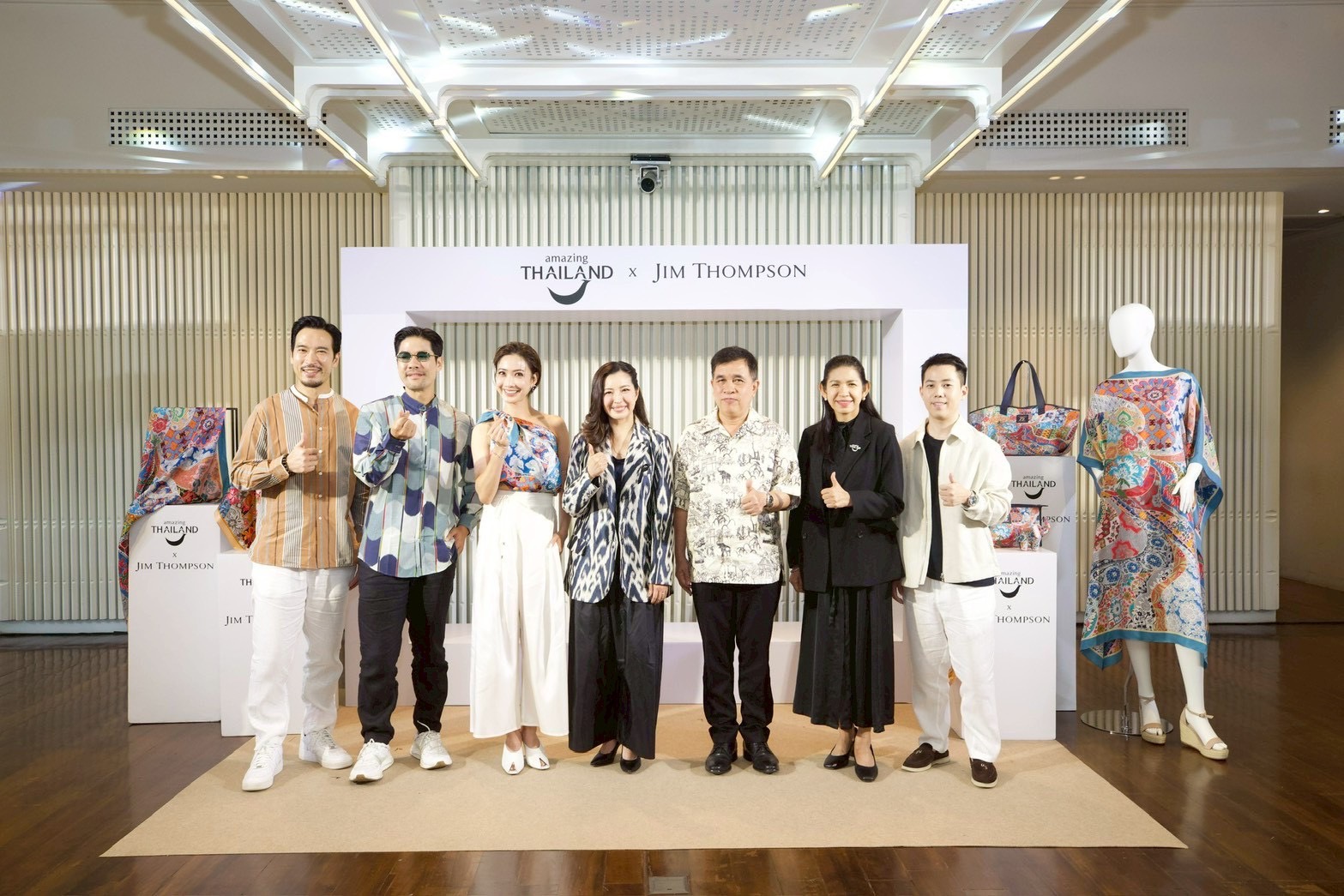 TAT and Jim Thompson representatives launch the Amazing Thailand x Jim Thompson collection in Bangkok
