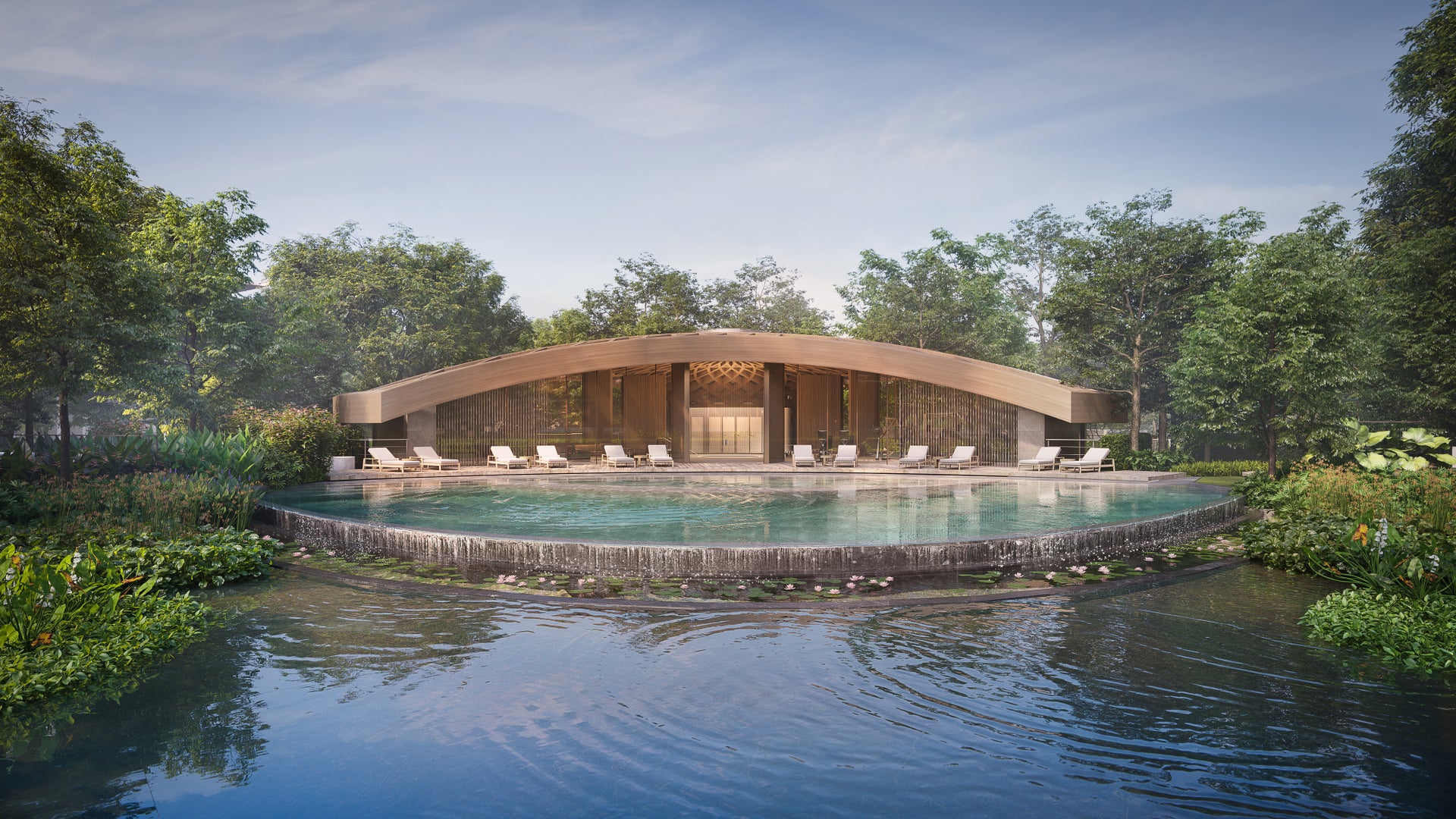 Six Senses Residences The Forestias official lagoon and clubhouse image