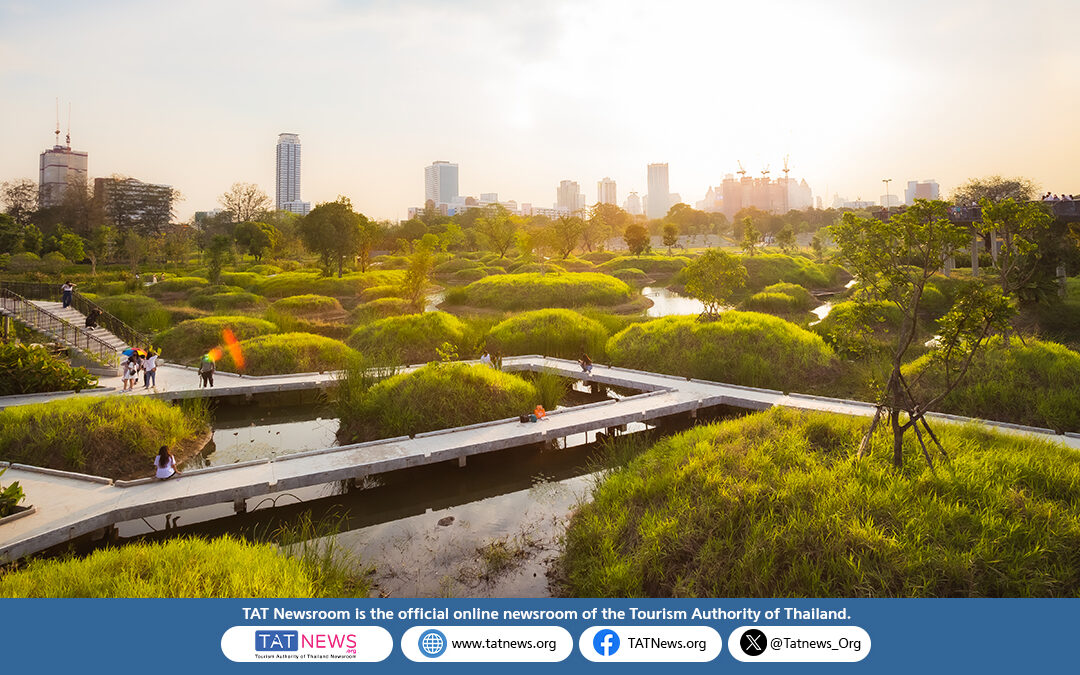 Bangkok public parks and skyline for condo liveability