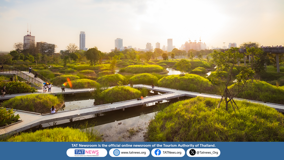 Bangkok public parks and skyline for condo liveability