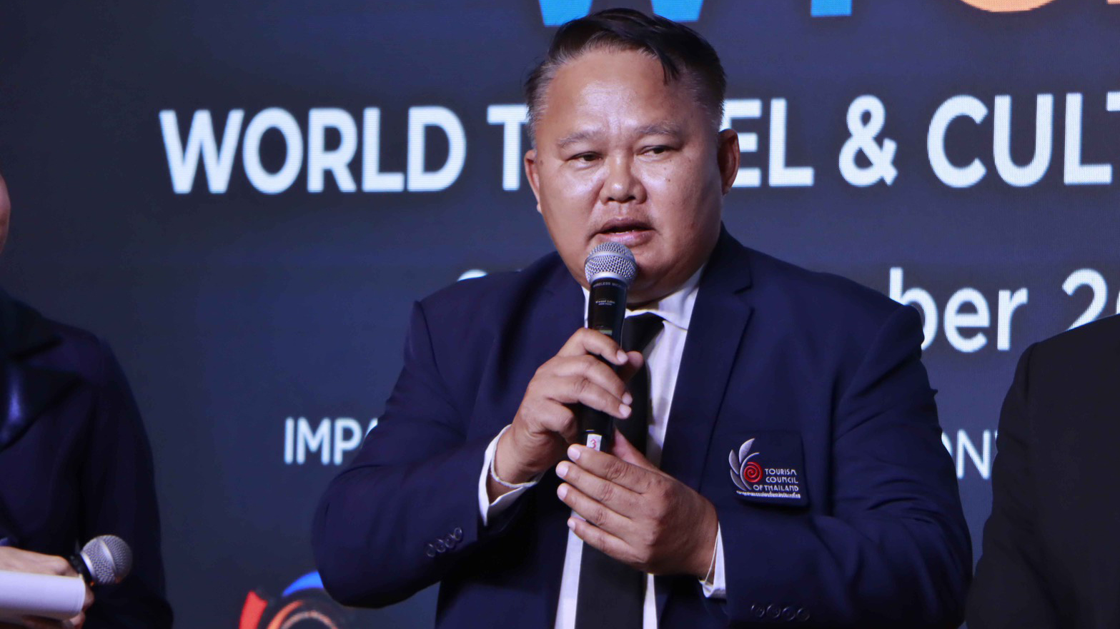Tourism industry representative speaks at the World Travel and Culture Expo 2026 launch