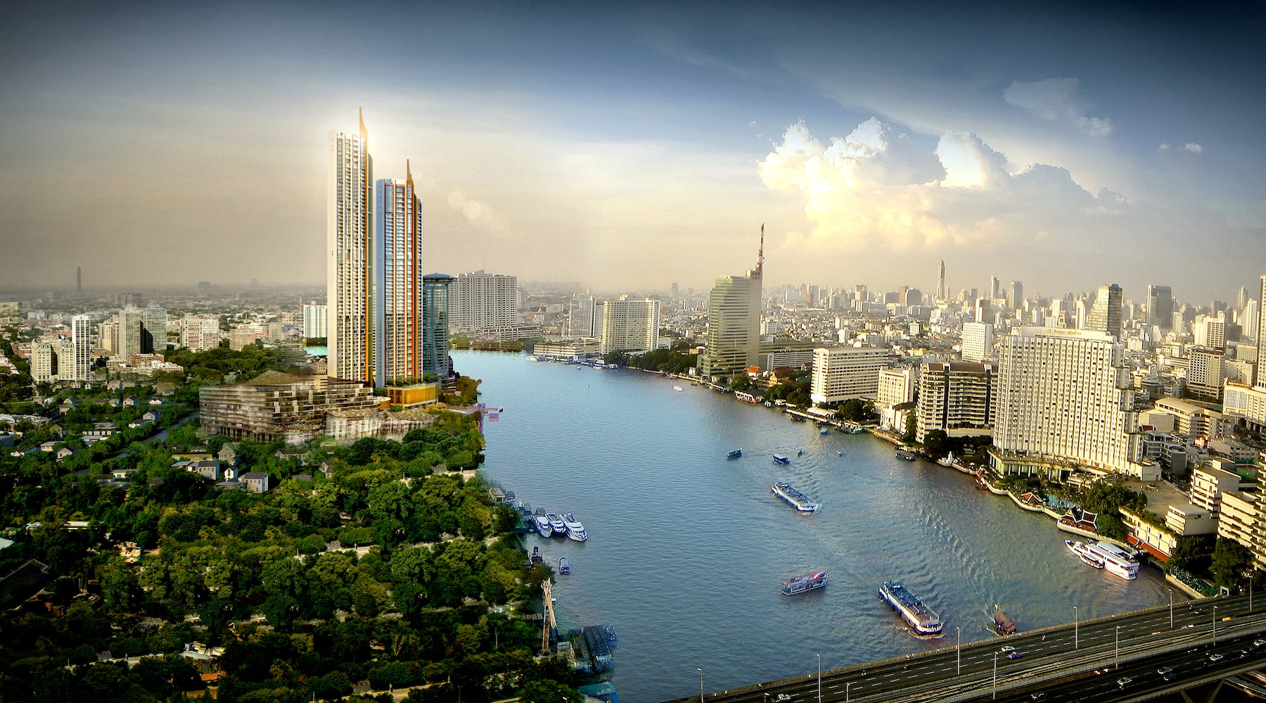 Official riverside residence exterior image in Charoen Nakhon