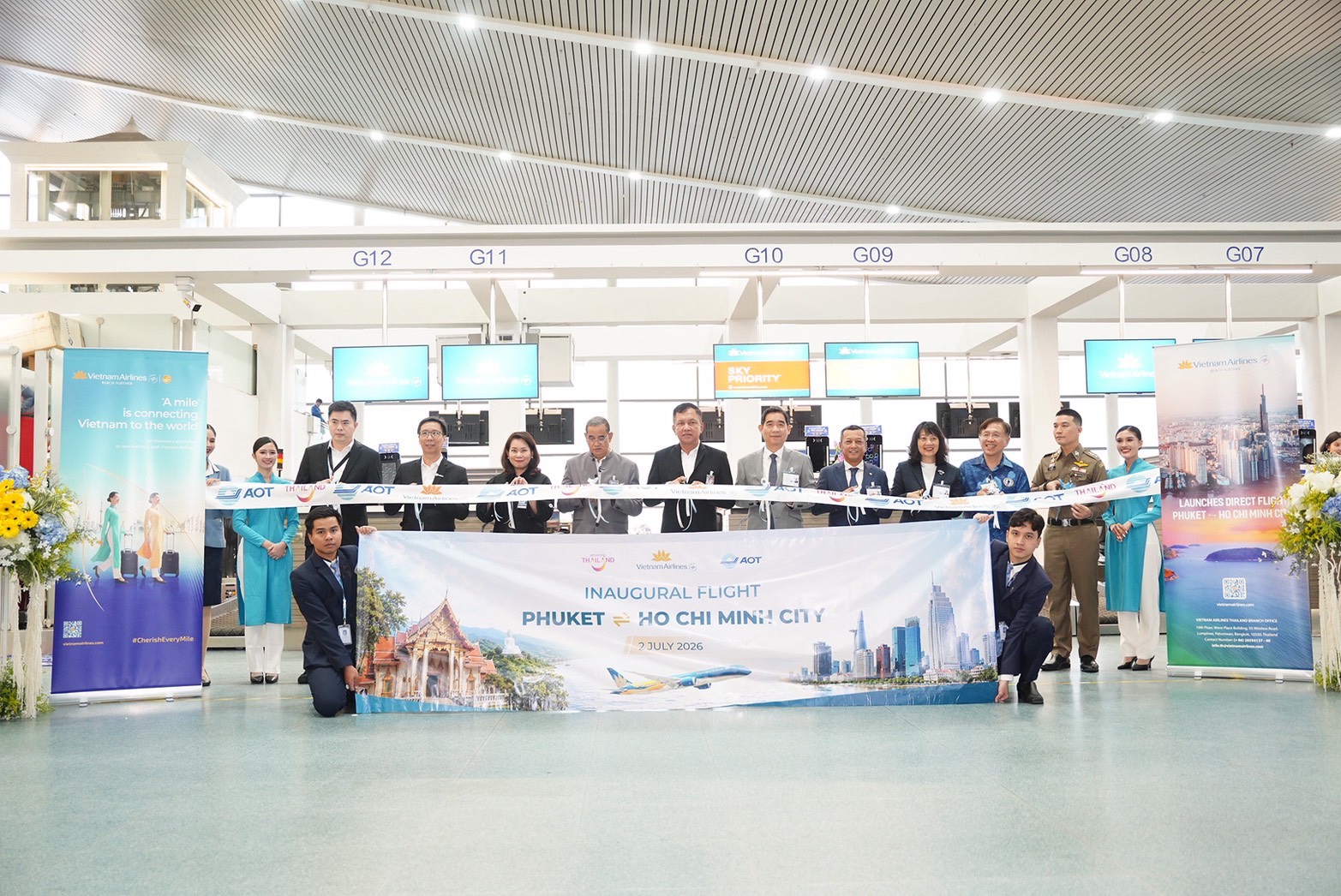 Official TAT image of Vietnam Airlines Ho Chi Minh City Phuket inaugural route ceremony